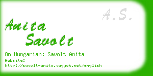 anita savolt business card